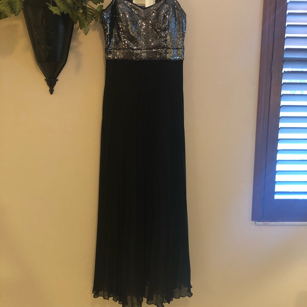 Long black dress with sequins